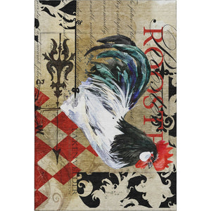 HomeRoots 10' X 14' Midnight Red & Beige Animal Print Rug - Washable, UV Protected & Ideal for Cozy Spaces 645487