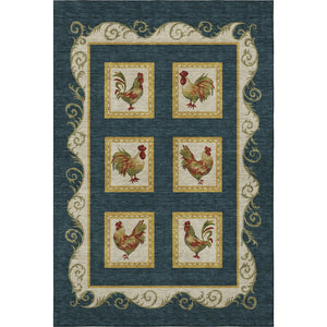 HomeRoots 9' X 12' Stunning Midnight Gold & Red Animal Print Area Rug - Washable, UV Protected & Stain Resistant! 645492