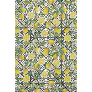 HomeRoots 10' Yellow Botanical Leaves Area Rug - Washable, UV Protected, Stain Resistant, Perfect for High-Traffic Spaces 645499