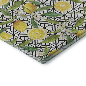 HomeRoots 10' Yellow Botanical Leaves Area Rug - Washable, UV Protected, Stain Resistant, Perfect for High-Traffic Spaces 645499