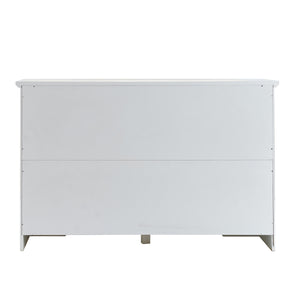 English Elm Sideboard 51" Farmhouse Buffet Cabinet with Glass Doors, Adjustable Shelves, Anti-Tip Storage White Oak W3417P321845