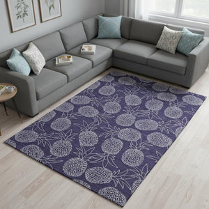 HomeRoots 8' X 10' Blue and Ivory Botanical Leaves Area Rug - Stylish, Washable, UV Protected for Busy Homes 645503