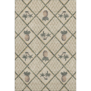 HomeRoots 10' X 14' Beige Gold Gray Botanical Area Rug - Washable, UV Protected, Durable for Busy Homes 645511