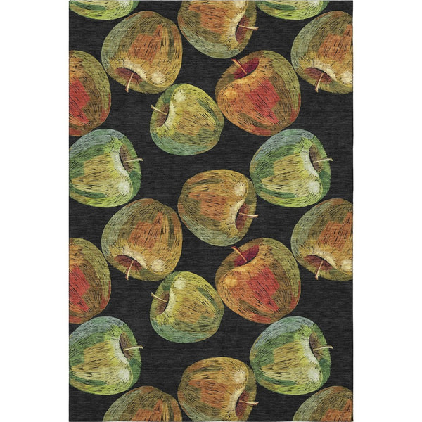 HomeRoots 8' X 10' Midnight Green & Red Geometric Area Rug – Washable, UV-Protected, Stylish Comfort for Homes 645515