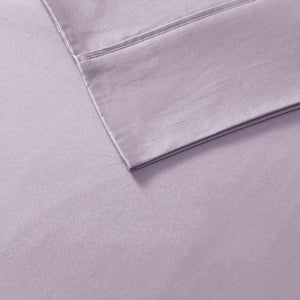 JLA Home Madison Park - Cotton luxury sateen sheet set with OEKO-TEX comfort — soft peach finish, durable, easy-care sleep linens Purple MP20-7156