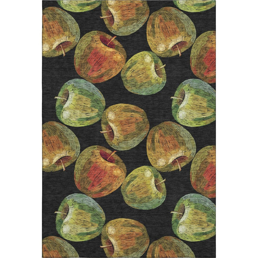 HomeRoots 10' X 14' Midnight Green & Red Geometric Area Rug - Washable, UV-Protected, Durable & Stylish Design 645517
