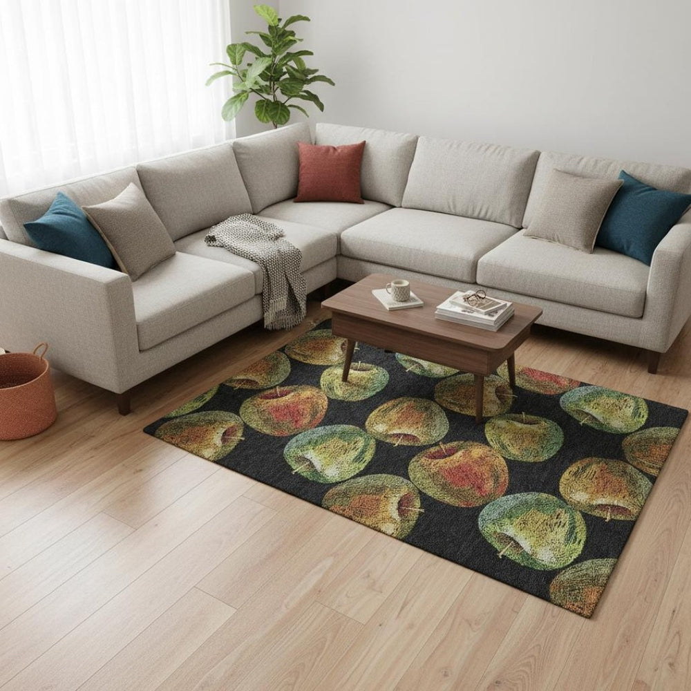 HomeRoots 10' X 14' Midnight Green & Red Geometric Area Rug - Washable, UV-Protected, Durable & Stylish Design 645517