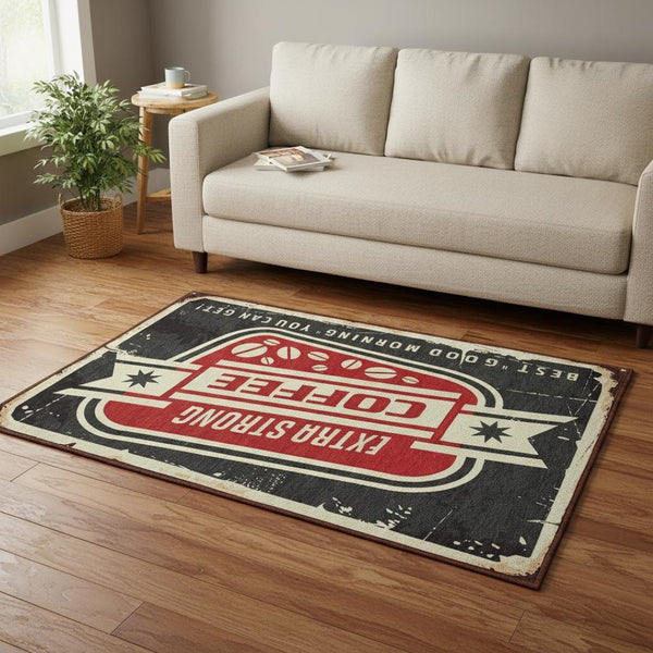 HomeRoots 5' X 8' Stylish Midnight Red & Ivory Geometric Area Rug – Durable, Washable, UV Protected Design! 645531