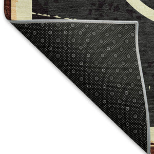HomeRoots 5' X 8' Stylish Midnight Red & Ivory Geometric Area Rug – Durable, Washable, UV Protected Design! 645531