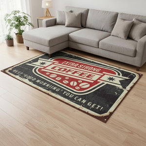 HomeRoots 10' X 14' Midnight Red & Ivory Geometric Area Rug - Washable, UV Protected, Stylish & Durable! 645535
