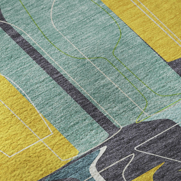 HomeRoots 5' X 8' Vibrant Geometric Area Rug – Washable, UV-Protected, Stain-Resistant, Perfect for Active Homes! 645543