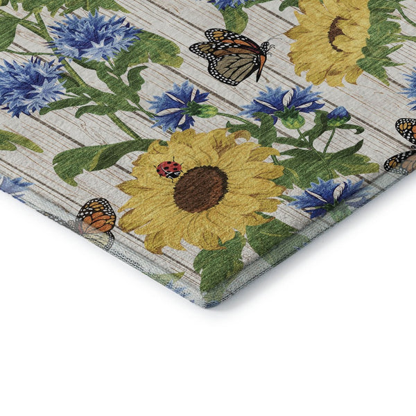 HomeRoots 9' X 12' Vibrant Geometric Area Rug - Washable, UV Protected, Stain Resistant for Busy Homes & Patios 645564