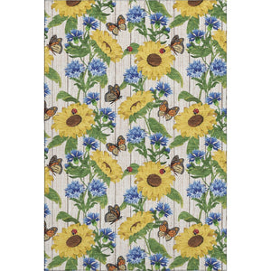 HomeRoots 10' Vibrant Geometric Washable Area Rug in Yellow, Green & Blue - UV Protected & Stain Resistant! 645565
