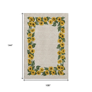 HomeRoots 9' X 12' Vibrant Geometric Area Rug with UV Protection - Washable, Durable, and Pet-Friendly Design 645570