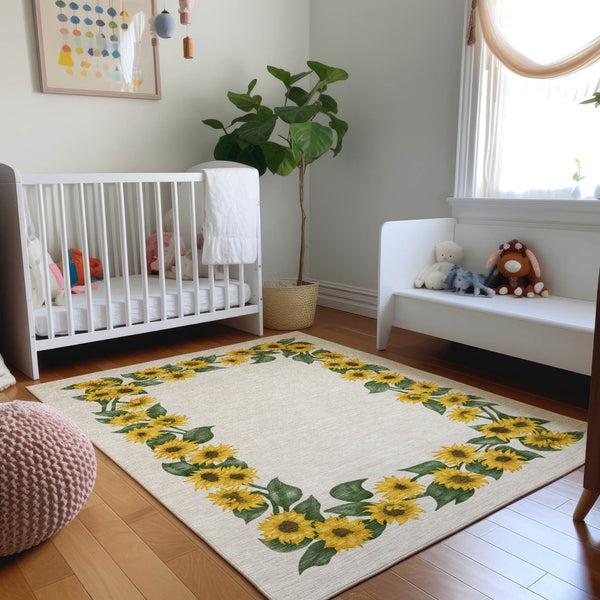 HomeRoots 9' X 12' Vibrant Geometric Area Rug with UV Protection - Washable, Durable, and Pet-Friendly Design 645570
