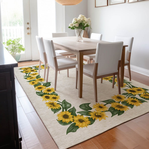 HomeRoots 9' X 12' Vibrant Geometric Area Rug with UV Protection - Washable, Durable, and Pet-Friendly Design 645570