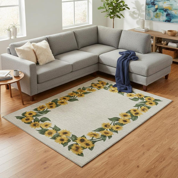 HomeRoots 9' X 12' Vibrant Geometric Area Rug with UV Protection - Washable, Durable, and Pet-Friendly Design 645570