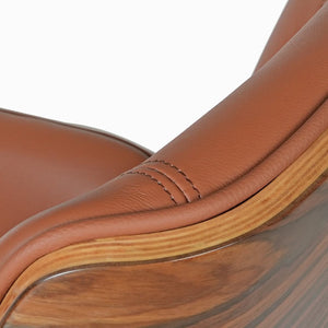 HomeRoots Brown Rosewood Conference Chair with Swivel, Height Adjustment & Leather - Stylish Office Comfort 645616