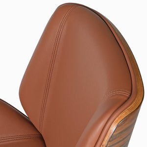 HomeRoots Brown Rosewood Conference Chair with Swivel, Height Adjustment & Leather - Stylish Office Comfort 645616