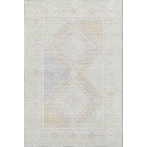 HomeRoots 5' X 8' Gray And Ivory Geometric Area Rug – Stylish, Washable, Stain-Resistant with UV Protection! 645620