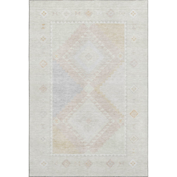 HomeRoots 9' X 12' Gray & Ivory Geometric Area Rug - Washable, UV-Protected, Stain-Resistant, Stylish Design 645623