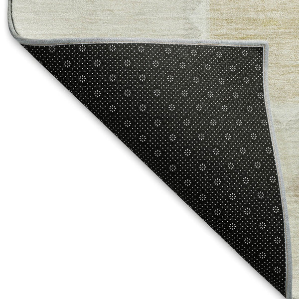 HomeRoots 9' X 12' Gray & Ivory Geometric Area Rug - Washable, UV-Protected, Stain-Resistant, Stylish Design 645623