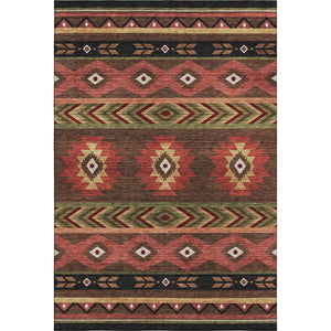 HomeRoots 5' X 8' Southwestern Geometric Washable Area Rug – UV Protected, Durable, Stylish for High Traffic Spaces 645656