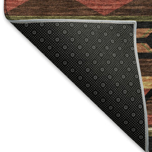 HomeRoots 5' X 8' Southwestern Geometric Washable Area Rug – UV Protected, Durable, Stylish for High Traffic Spaces 645656