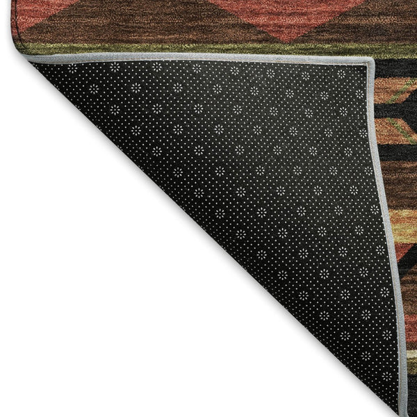 HomeRoots 5' X 8' Southwestern Geometric Washable Area Rug – UV Protected, Durable, Stylish for High Traffic Spaces 645656