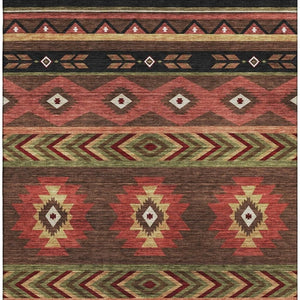 HomeRoots 5' X 8' Southwestern Geometric Washable Area Rug – UV Protected, Durable, Stylish for High Traffic Spaces 645656