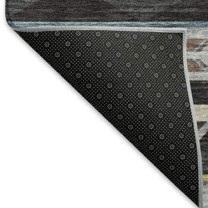 HomeRoots 9' X 12' Stylish Midnight Gold & Ivory Geometric Washable Area Rug with UV & Stain Protection 645665