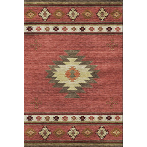 HomeRoots 5' X 8' Cozy Cinnamon Ivory Geometric Area Rug - Washable, UV-Protected, Durable & Stylish Design 645668