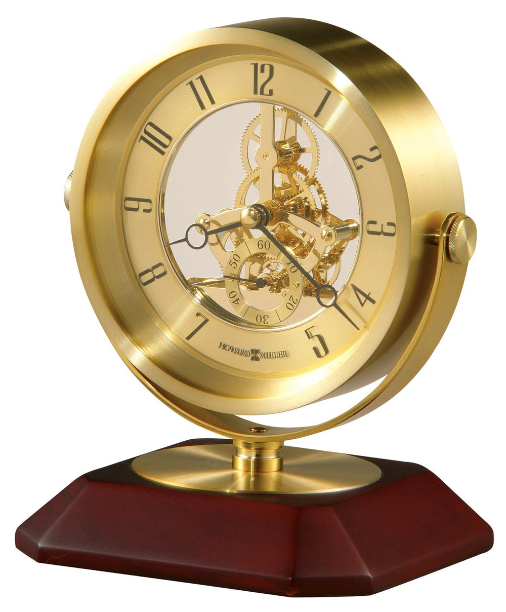 Hekman Furniture 645674 Soloman Brass Table Clock With Rosewood Base - Elegant Home Accent For Timeless Style  Soloman Tabletop Clock 645674