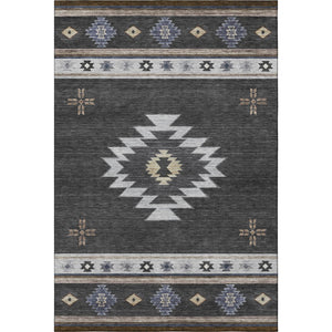 HomeRoots 10' X 14' Midnight Geometric Washable Area Rug - Modern Ivory & Beige Design with UV Protection 645690