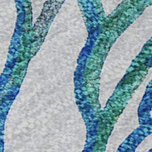 HomeRoots 10' Aqua Ivory Green Geometric Area Rug - Washable, UV Protected, Stain-Resistant for High-Traffic Areas 645696