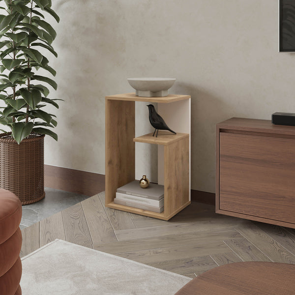 English Elm Fm Furniture Vega Side Table - Stylish Melamine With Open Storage For Modern Homes & Offices B128P293872