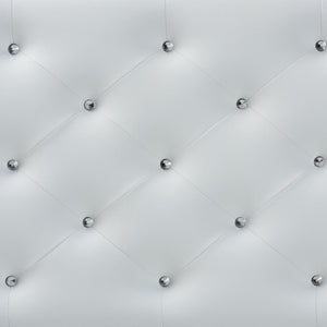 Baxton Studio Baxton Viviana Contemporary Faux Leather Button-Tufted Full Headboard for Stylish Bedroom Décor White BBT6506-White-Full HB