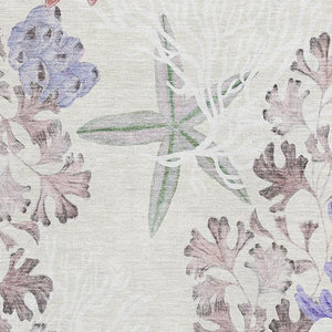 HomeRoots 5' X 8' Stylish Cinnamon Ivory Plum Geometric Area Rug - Washable, UV Protected & Durable Design 645704
