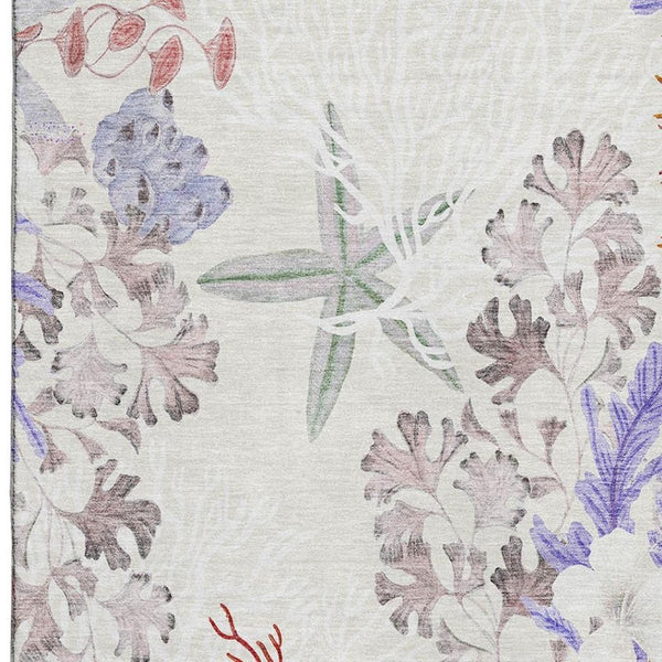 HomeRoots 8' X 10' Cinnamon Ivory Plum Geometric Area Rug - UV Protected, Washable, Modern & Durable Design 645706