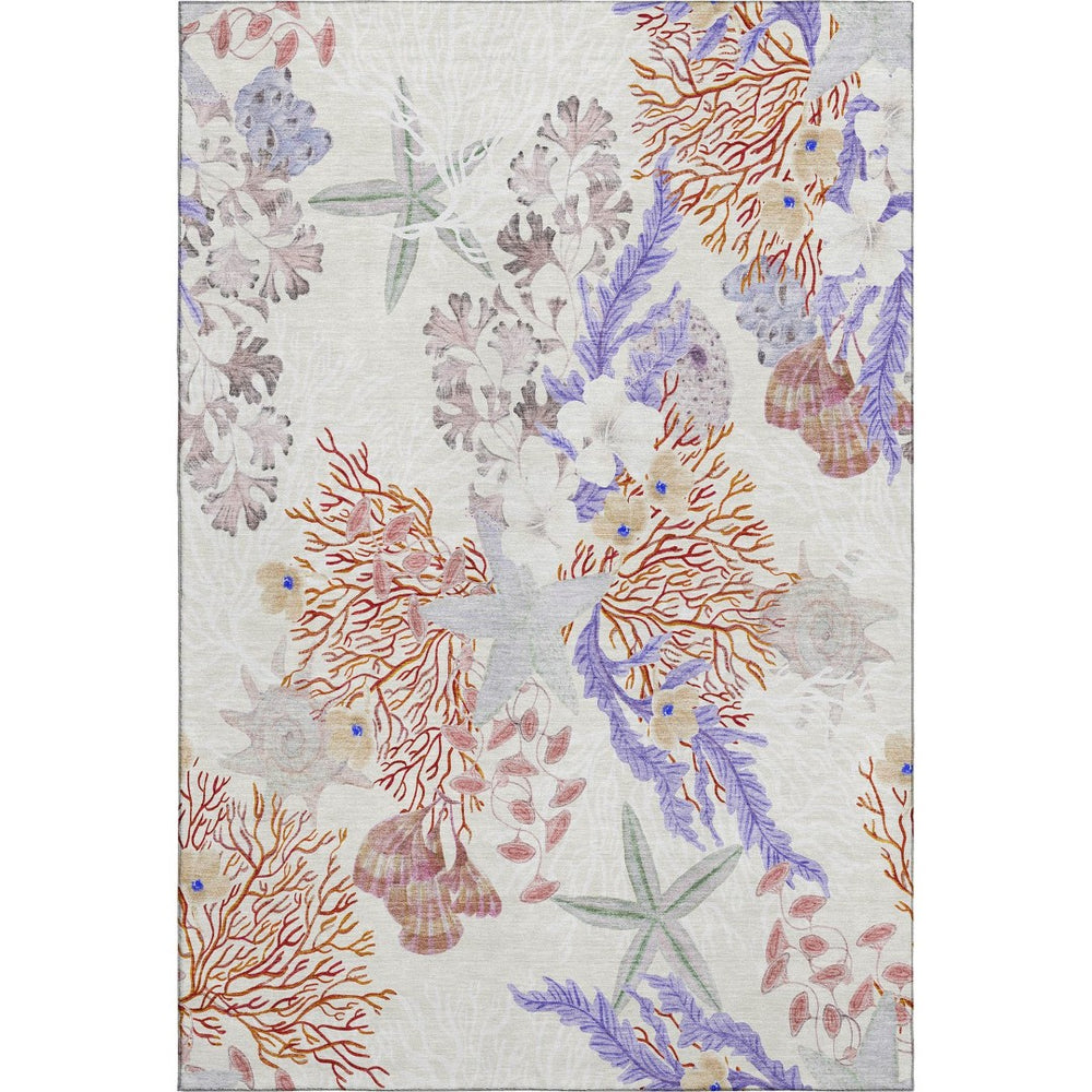 HomeRoots 9' X 12' Geometric Area Rug in Cinnamon, Ivory & Plum – Washable, UV-Protected, Pet-Friendly Design 645707