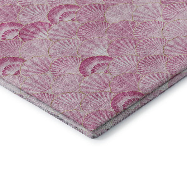 HomeRoots 9' X 12' Pink and Ivory Geometric Washable Rug - Stylish, Durable, and UV Protected for Homes 645719