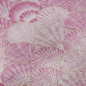 HomeRoots 9' X 12' Pink and Ivory Geometric Washable Rug - Stylish, Durable, and UV Protected for Homes 645719