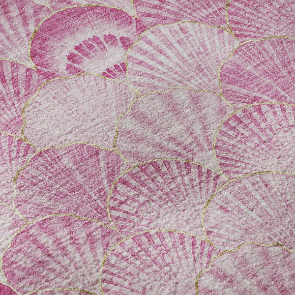 HomeRoots 9' X 12' Pink and Ivory Geometric Washable Rug - Stylish, Durable, and UV Protected for Homes 645719