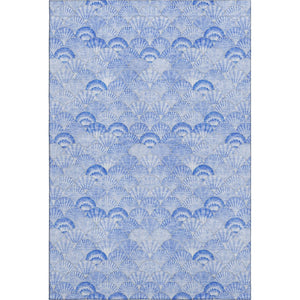 HomeRoots 8' X 10' Blue and Ivory Geometric Washable Area Rug - Stylish, Durable, Pet-Friendly, Low-Maintenance Decor 645736