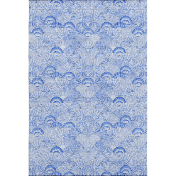HomeRoots 8' X 10' Blue and Ivory Geometric Washable Area Rug - Stylish, Durable, Pet-Friendly, Low-Maintenance Decor 645736