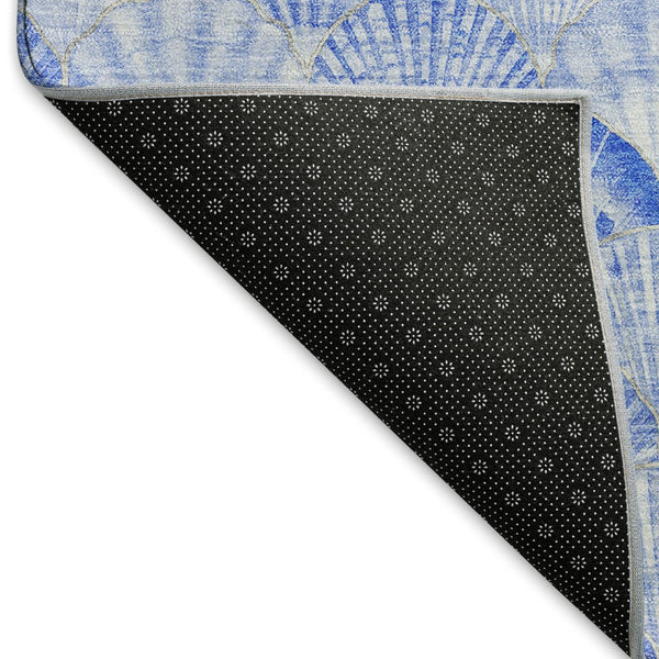 HomeRoots 8' X 10' Blue and Ivory Geometric Washable Area Rug - Stylish, Durable, Pet-Friendly, Low-Maintenance Decor 645736