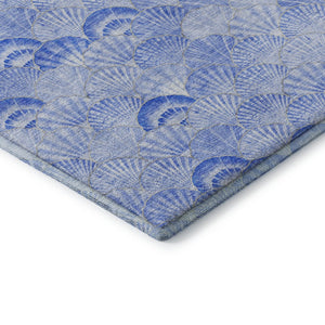 HomeRoots 8' X 10' Blue and Ivory Geometric Washable Area Rug - Stylish, Durable, Pet-Friendly, Low-Maintenance Decor 645736
