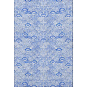 HomeRoots 8' X 10' Blue and Ivory Geometric Washable Area Rug - Stylish, Durable, Pet-Friendly, Low-Maintenance Decor 645736