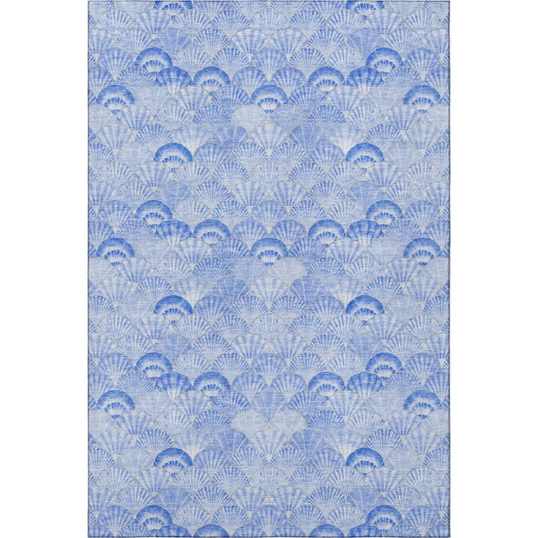 HomeRoots 8' X 10' Blue and Ivory Geometric Washable Area Rug - Stylish, Durable, Pet-Friendly, Low-Maintenance Decor 645736