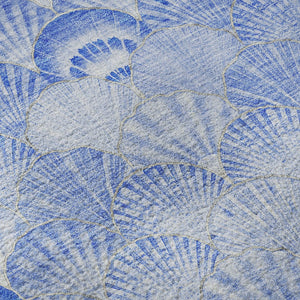 HomeRoots 10' X 14' Stylish Blue & Ivory Geometric Washable Area Rug with UV Protection for Coastal Homes 645738